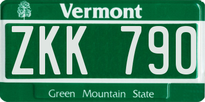 VT license plate ZKK790