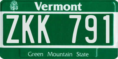 VT license plate ZKK791
