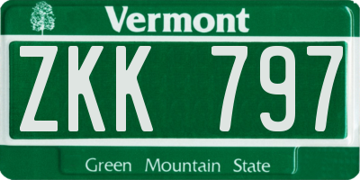 VT license plate ZKK797