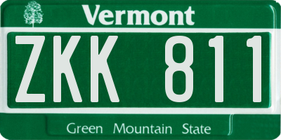 VT license plate ZKK811