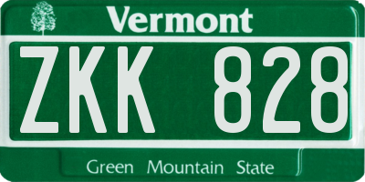 VT license plate ZKK828