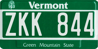 VT license plate ZKK844