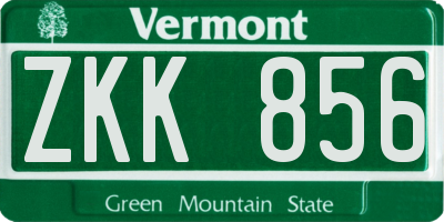 VT license plate ZKK856