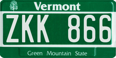 VT license plate ZKK866