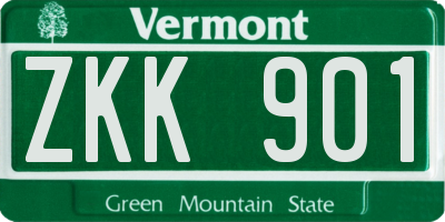 VT license plate ZKK901