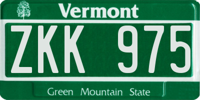 VT license plate ZKK975