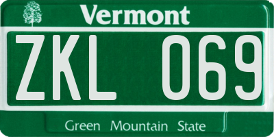 VT license plate ZKL069