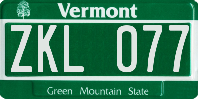 VT license plate ZKL077