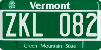 VT license plate ZKL082