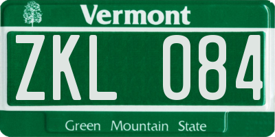 VT license plate ZKL084