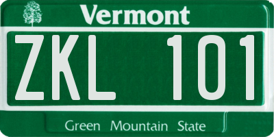 VT license plate ZKL101