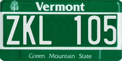 VT license plate ZKL105