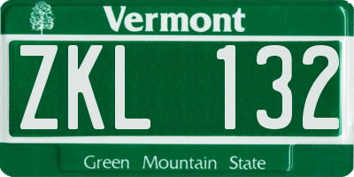 VT license plate ZKL132