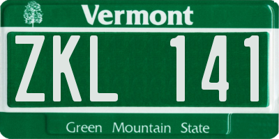 VT license plate ZKL141