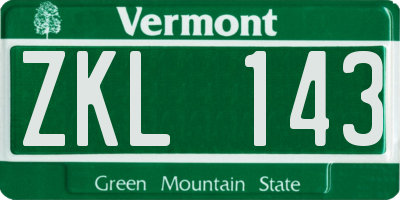VT license plate ZKL143