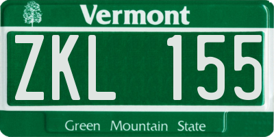 VT license plate ZKL155