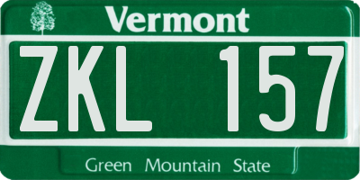 VT license plate ZKL157