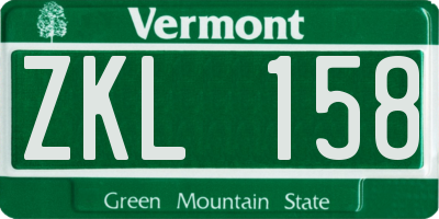 VT license plate ZKL158