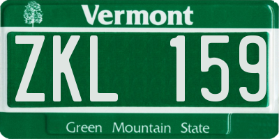 VT license plate ZKL159