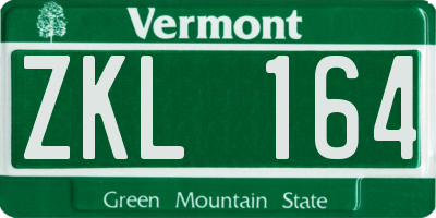 VT license plate ZKL164