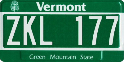 VT license plate ZKL177