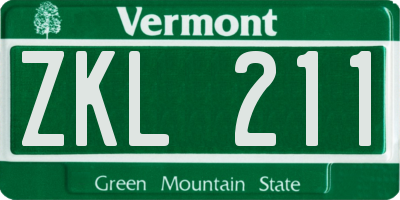 VT license plate ZKL211
