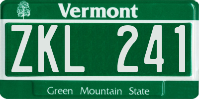 VT license plate ZKL241