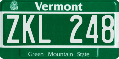 VT license plate ZKL248