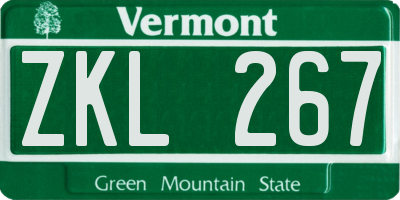 VT license plate ZKL267