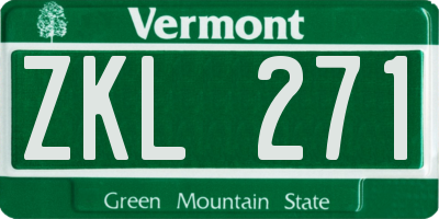 VT license plate ZKL271