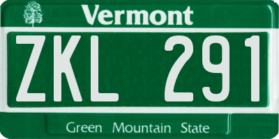 VT license plate ZKL291
