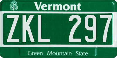 VT license plate ZKL297