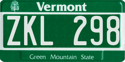 VT license plate ZKL298