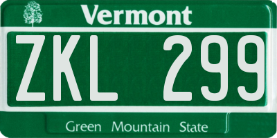 VT license plate ZKL299
