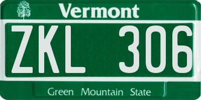 VT license plate ZKL306