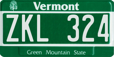 VT license plate ZKL324