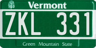 VT license plate ZKL331