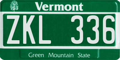 VT license plate ZKL336