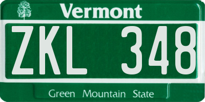 VT license plate ZKL348
