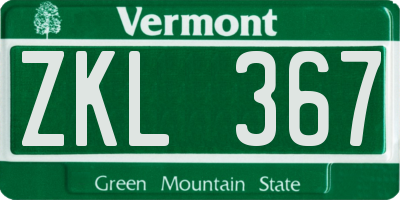 VT license plate ZKL367