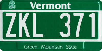 VT license plate ZKL371