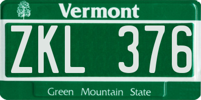 VT license plate ZKL376