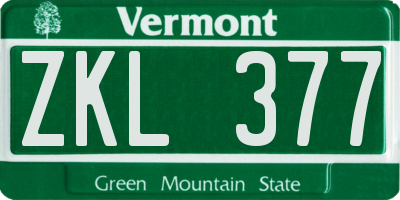 VT license plate ZKL377