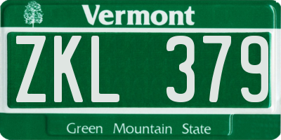 VT license plate ZKL379