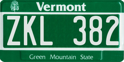 VT license plate ZKL382