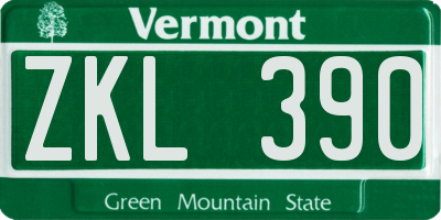 VT license plate ZKL390