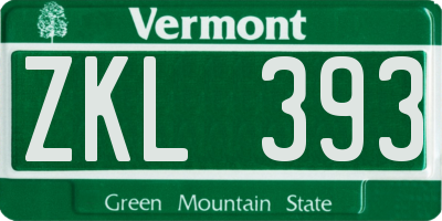 VT license plate ZKL393