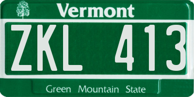 VT license plate ZKL413