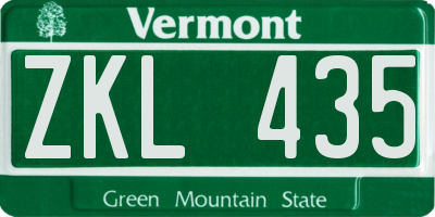 VT license plate ZKL435