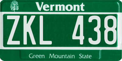 VT license plate ZKL438